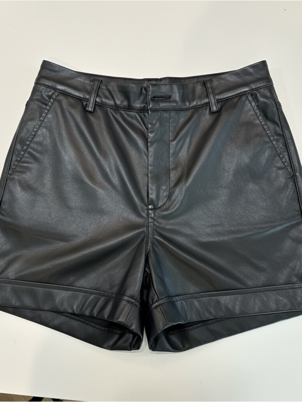 Express Black Faux Leather Bermuda Shorts